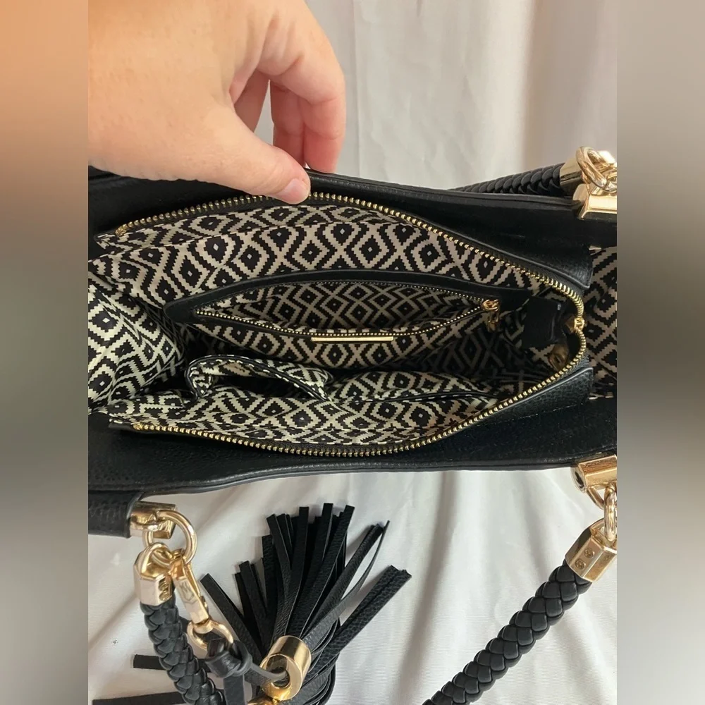 Miztique Black Tote with Gold Details